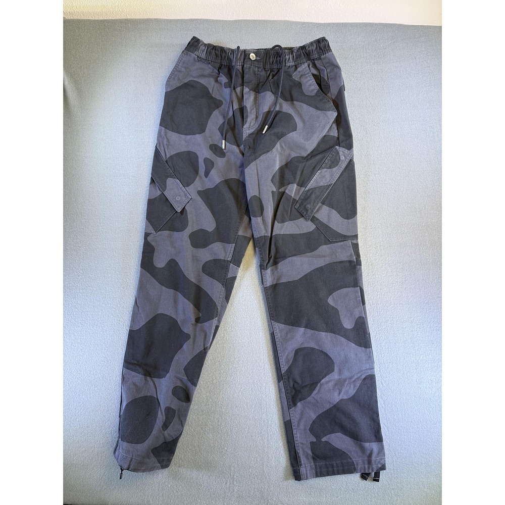 Jordan Pants Mens Medium Gray Camo Cargo Tapered Travel Casual FD7455-070